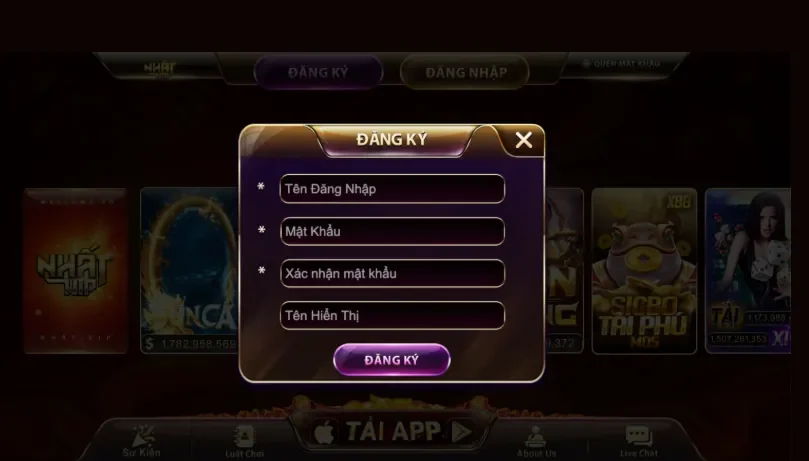 Đăng ký nhatvip dơn giản, nhanh chóng